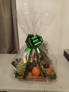 Kosher Gluten Free Deluxe Basket. Kosher Fruit Gift Basket with Grape Juice Or French Wine, Pomegranate, Dates, Olives, Grapes, Dried Fruits, Nuts, Fresh Fruit. Delivered to Hendon, Golders Green. London