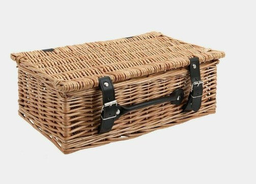 Purim Mishloach Manot Wicker Hamper With Two Bottles Of French Wine Sauvignon Blanc And Bordeaux Superior Red With Chocolate Almonds, Cremes and Rosemarie Bar. Corporate Gifts For Any Occasion. Delivered London And Throughout The UK.