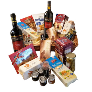 Kosher Gluten Free And Vegan Wicker Basket With Kosher French Wine. Suitable for New Year, Shiva, Best wishes, Condolences, Mazel Tov. Delivered UK