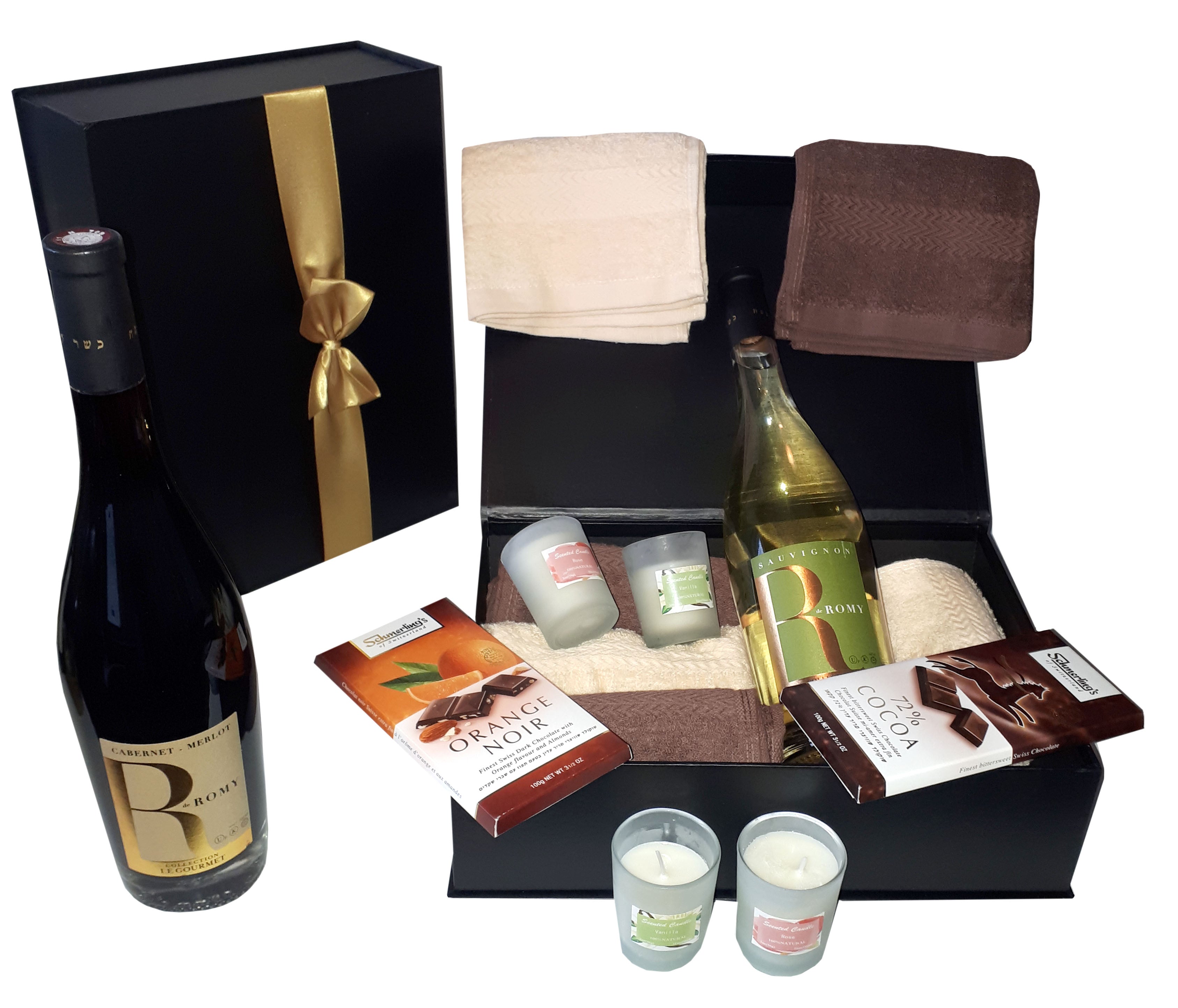 Shana Tova New Home Guest Luxury Bathroom Gift For Your Guest, Family Or For You! With French Wine, Christy Guest Towels, Chocolates & Fragrant Candles. Magnetic Closing Gift Box. FREE Standard Delivery UK.